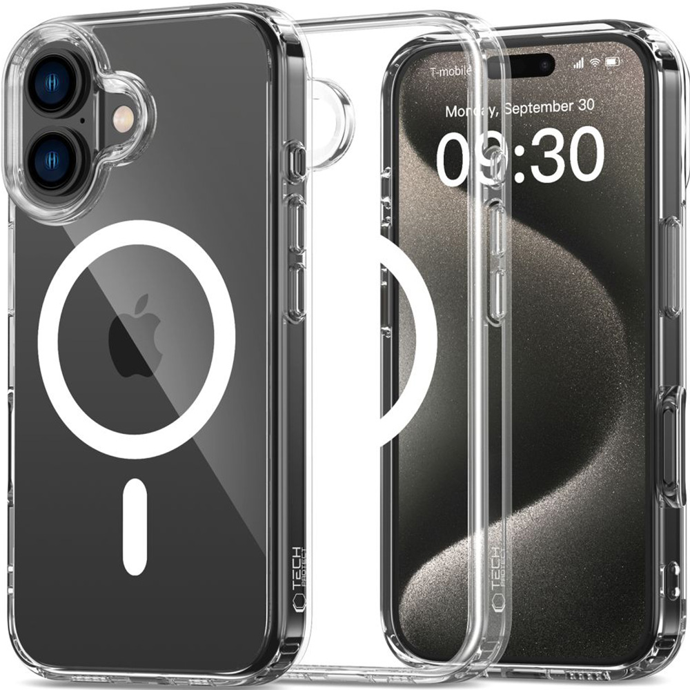 Etui Tech-Protect Flexair Hybrid do MagSafe do iPhone 16, przezroczyste